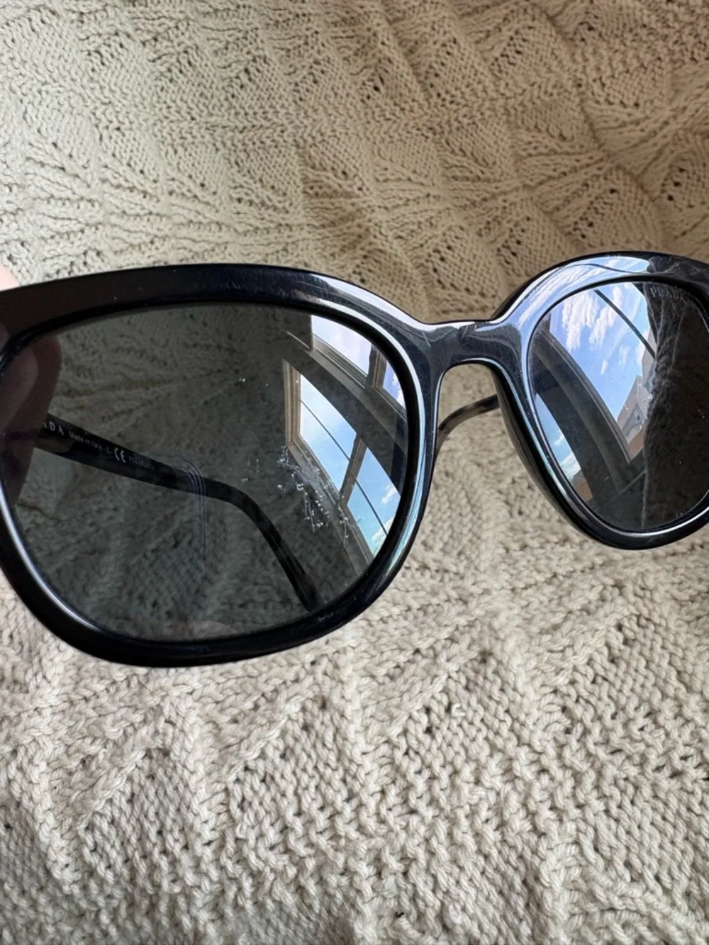 Prada Black Women's Cat-Eye Sunglasses - Classic Style - Picture 5 of 6